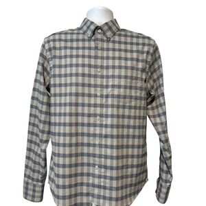 UNTUCKit Archie Men's Regular Fit Long Sleeve Plaid Blue Button Down Shirt M